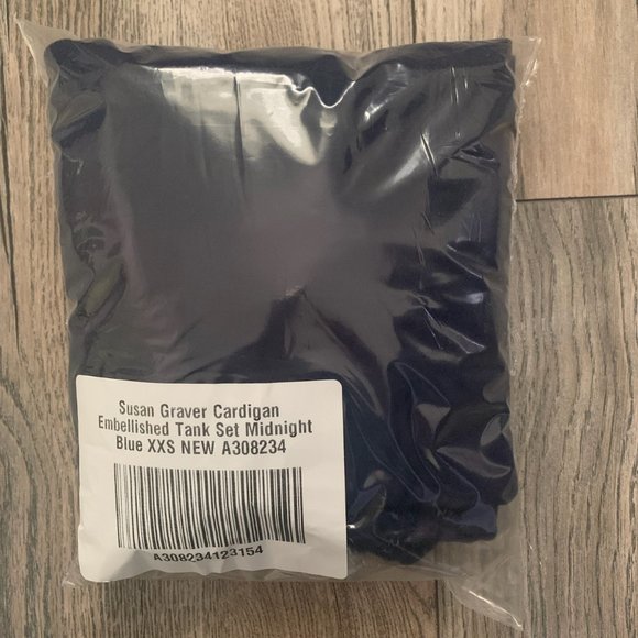 NWT SUSAN GRAVER CARDIGAN EMBELLISHED TANK SET XXS - Picture 9 of 10